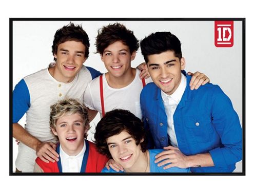Image of One Direction Gloss Black Framed The Boys In Red, White & Blue 1d Poster