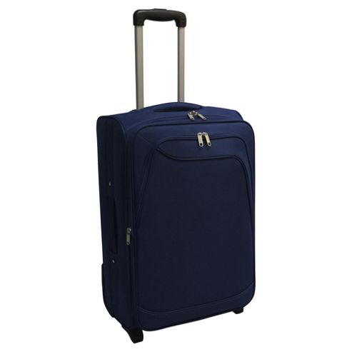 Image of Tesco 2-wheel Soft Sided Suitcase, Navy Blue Medium