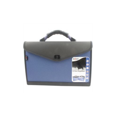 Image of Snopake Expanding Organiser File Polypropylene 13 Part Foolscap Blue And Black Ref 13521