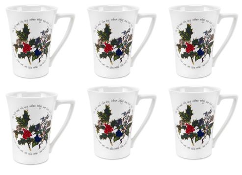 Image of Portmeirion The Holly And The Ivy Mugs, Set Of 6
