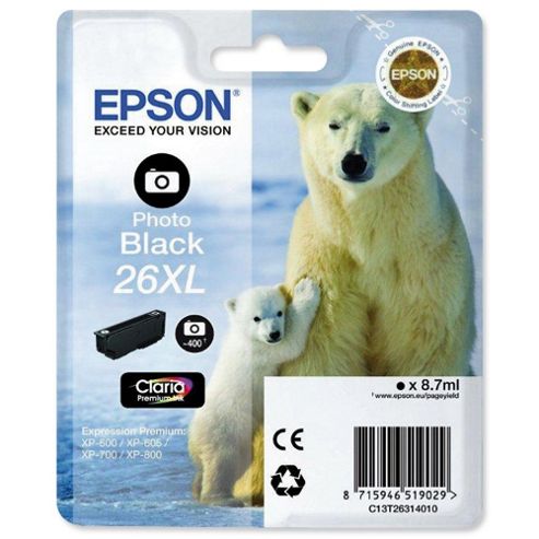 Image of Epson Singlepack Photo Black 26xl Claria Premium Ink