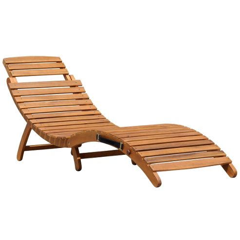 Image of Bentley Garden Wooden Folding Curved Sun Lounger