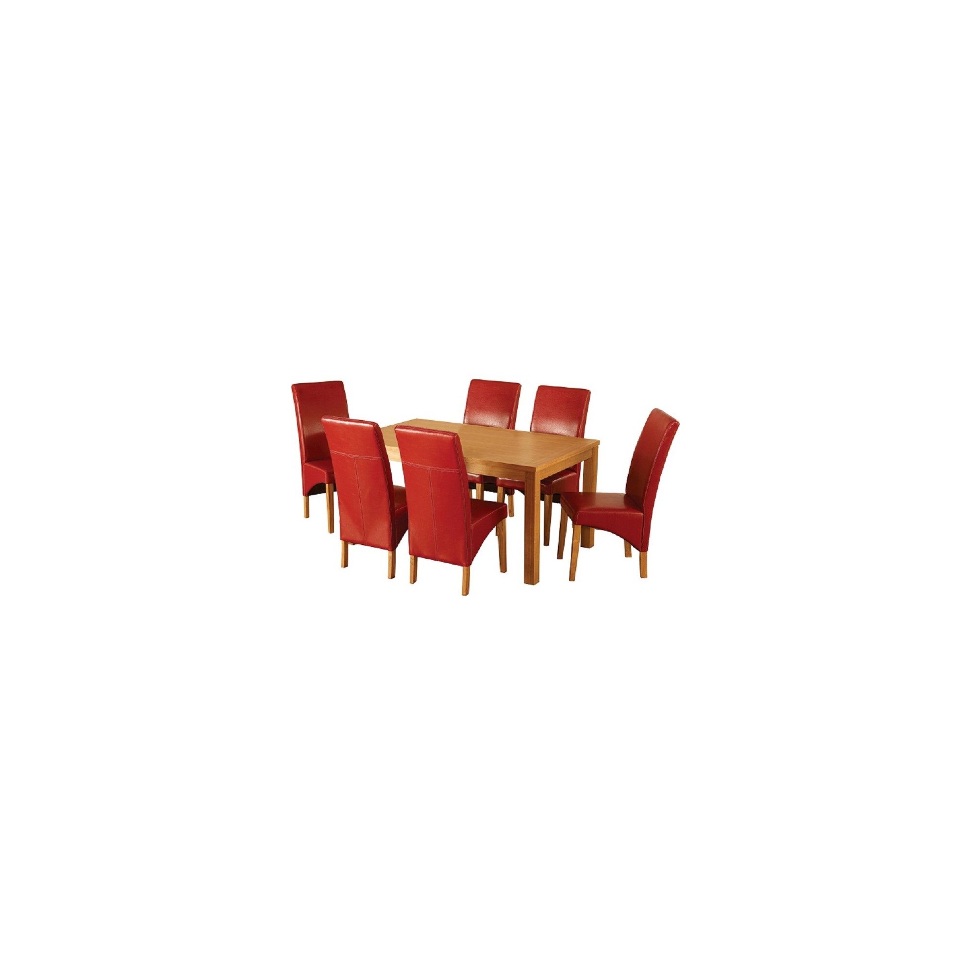 Home Essence Belgravia 7 Piece Dining Set - Rustic Red at Tesco Direct