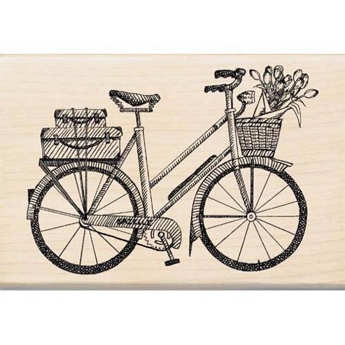 Image of Busy Bicycle Rubber Stamp