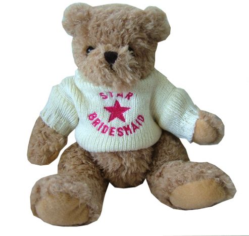 Image of Star Bridesmaid Wedding Bear With Cream Jumper
