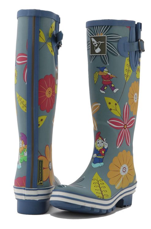 Image of Evercreatures Ladies Dahlia Funky Wellies Garden Pattern 4