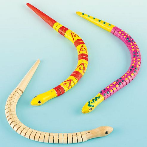 Image of Wooden Sneaky Craft Snakes (pack Of 3)