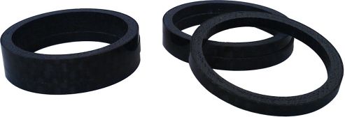 Image of Acor 1.1/8inch Carbon Spacers: 3mm. Bag Of 25, Gloss Carbon