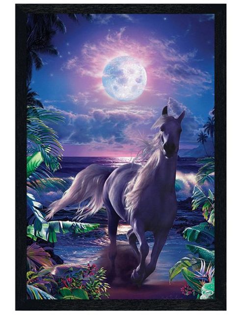 Image of Christian Riese Lassen Black Wooden Framed A Midnight Stroll Poster