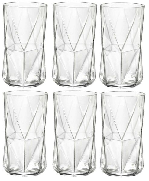 Image of Bormioli Rocco Cassiopea Tumblers Glasses - 480ml - 16.25oz - Set Of 6