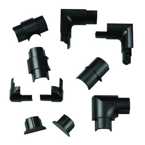 Image of Black Skirting Board Cable Management Accessory Pack