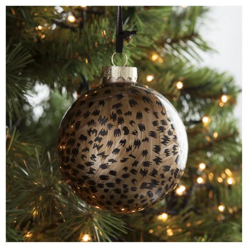Image of Tesco Leopard Print Bauble Hanging Decoration
