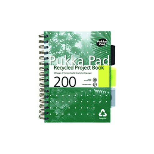 Image of Pukka Pad A5 Recycled Project Book 200 Pages Ruled Feint Green 6051-rec