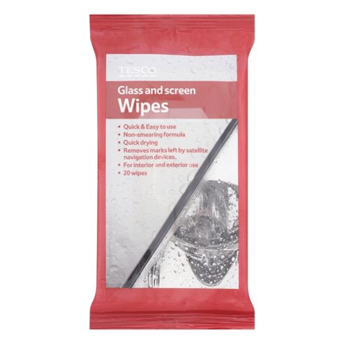 Image of Tesco Glass And Screen Wipes 20pk