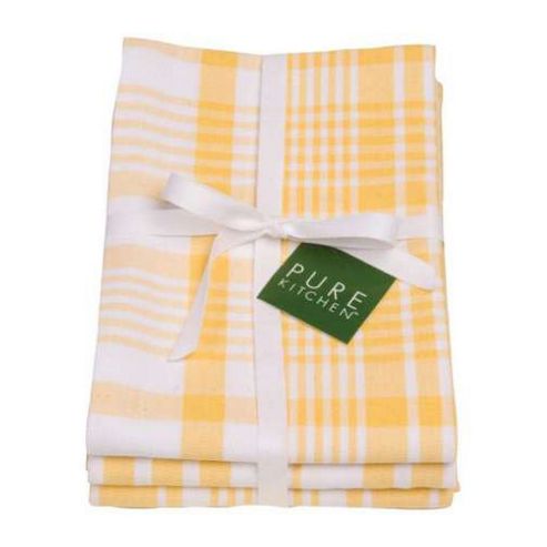 Image of Now Designs Colour Centre Jumbo Teatowels, Lemon Yellow, Set Of 3