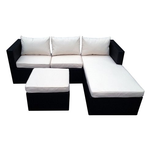 Image of Bentley Garden Rattan Sofa Set - Black & Cream