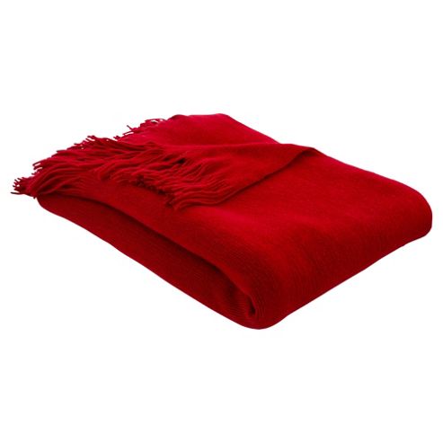 Image of Fine Knit Throw, Red