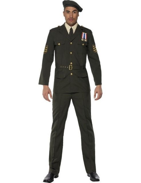 Image of Adult Men's Wartime Officer Costume Large