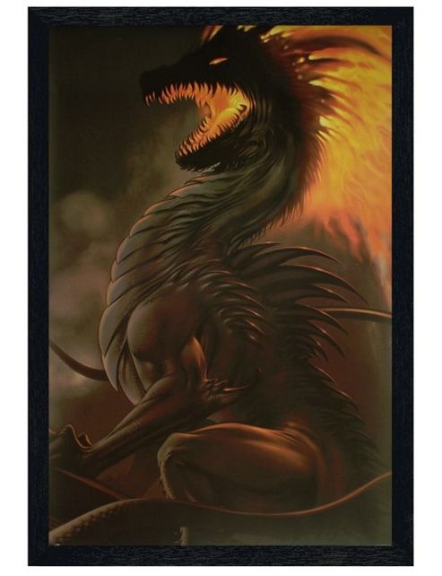 Image of L A Wiilliams Black Wooden Framed Belial Dragon Poster