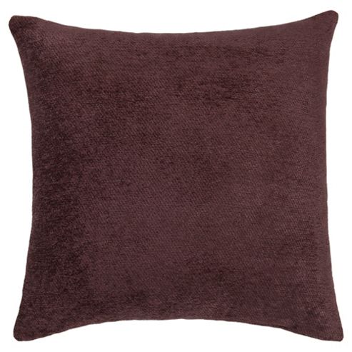 Image of Plain Chenille Cushion, Chocolate