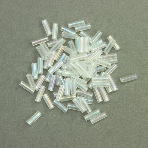 Image of Czech Bugle Bead Tr Iris Crystal