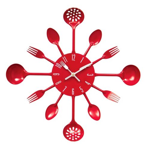 Image of Premier Housewares Wall Clock - Red