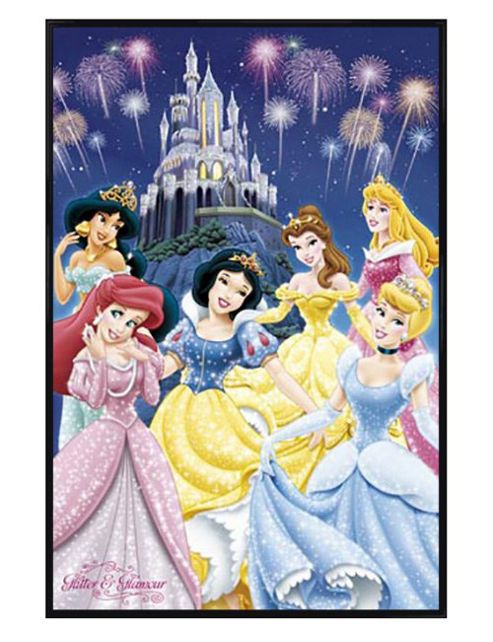 Image of Disney Princesses Gloss Black Framed Glitter And Glamour Poster