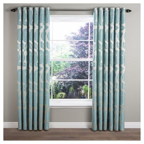 Image of Monaco Lined Eyelet Curtains W117xl137cm (46x54") - Duck Egg - Duck Egg