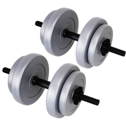 Image of Palm Springs Fittness 20kg Vinyl Dumbbell Weights Set Silver