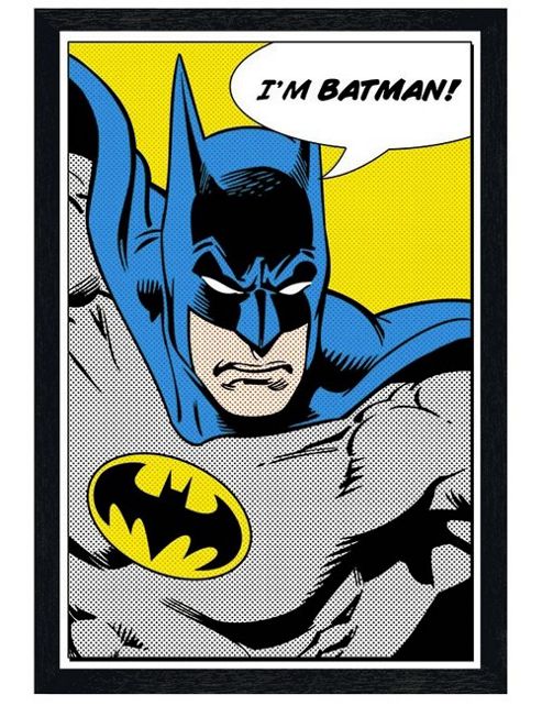 Image of Black Wooden Framed Dc Comics Batman The Caped Crusader Poster