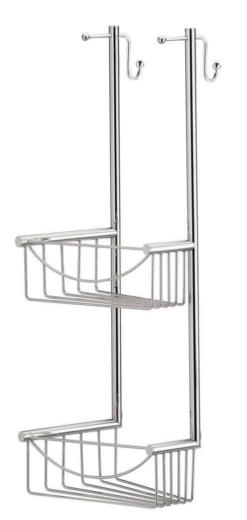 Image of Nicol Padua Corner Shelf In Chrome With 2 Baskets