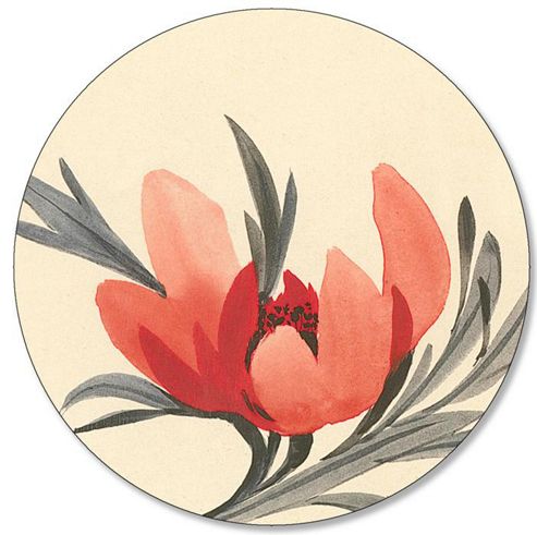 Image of Pimpernel Poppy Round Coasters Set Of 4