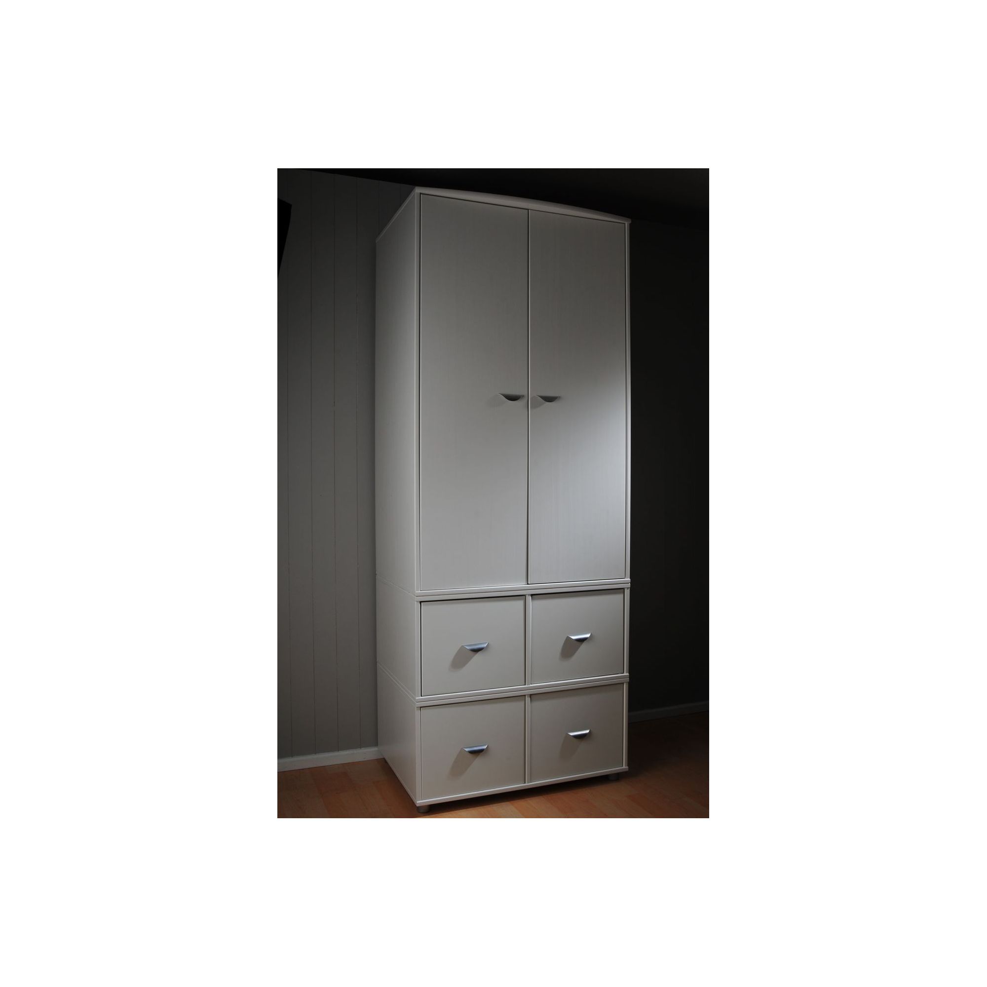 Stompa 2 Door 4 Drawer Wardrobe - White - Lilac at Tesco Direct