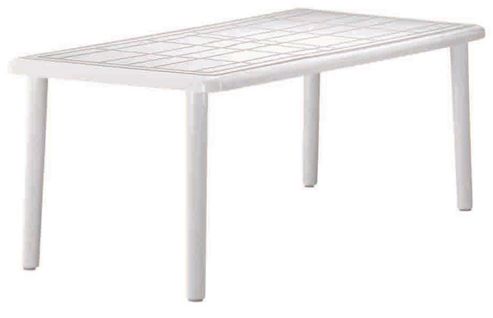 Image of Resol Sevilla Outdoor Rectangular Garden Table - White Plastic - 180 X 90cm