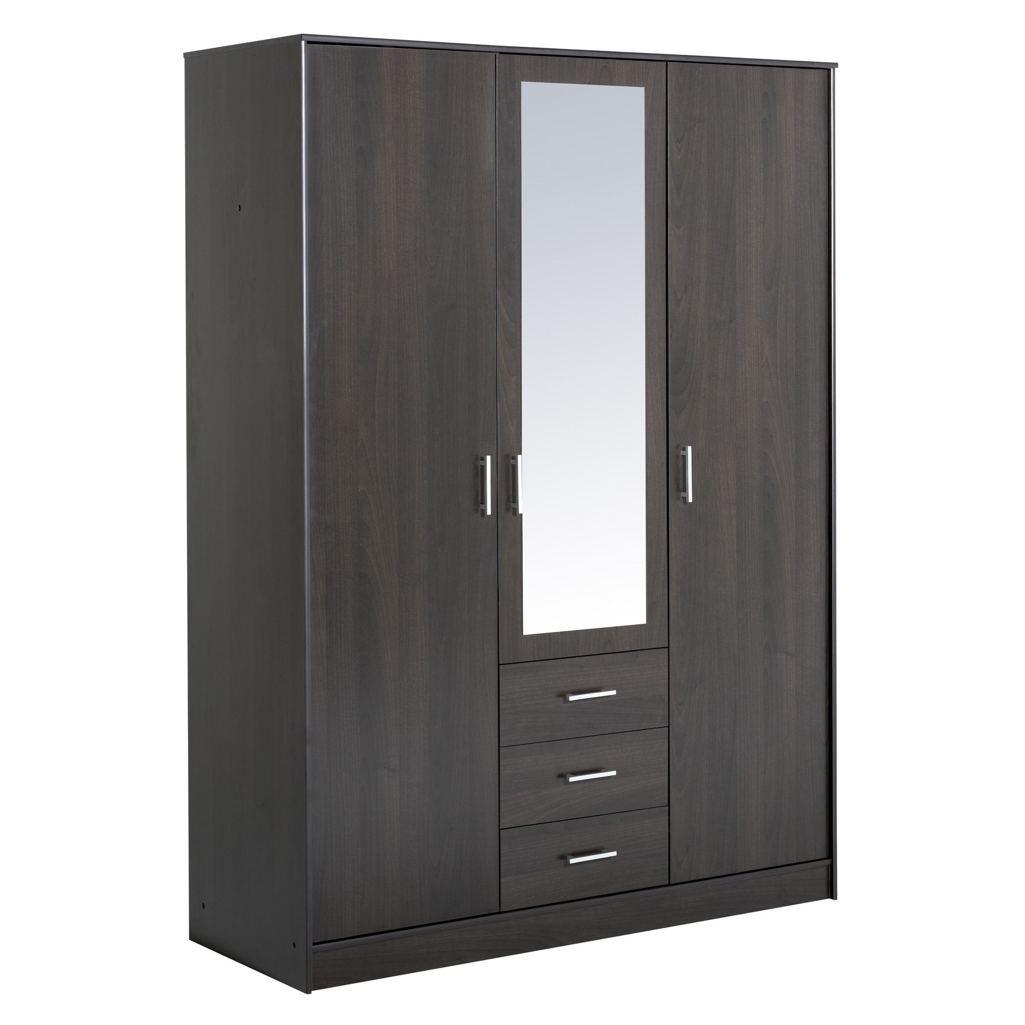 Parisot Essential Wardrobe with 3 Doors and 3 Drawers - Coffee Effect at Tesco Direct