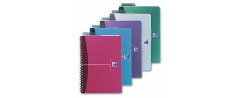 Image of Oxford Office Notebook Wirebound Polypropylene-covered A4 Assorted Ref 100101918 [pack 5]