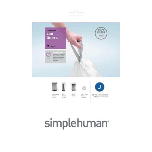 Image of Simplehuman J Bin Liner (38-40l) 20pk