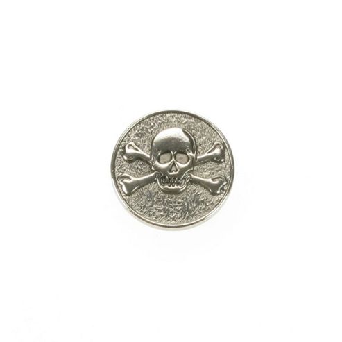 Image of Dill Buttons 25mm Skull&crossbone Silver