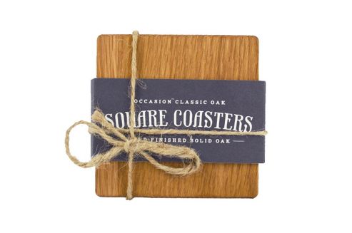 Image of Occasion Classic Oak Square Set Of 4 Coasters