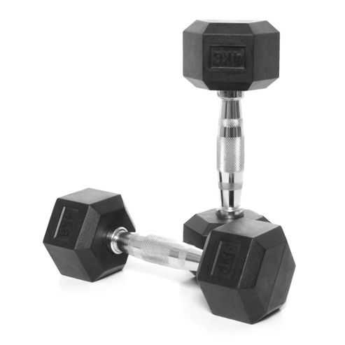 Image of Body Power Rubber Hex Ergo Dumbbells - 4kg (x2)