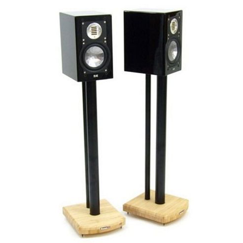 Image of Moseco 7 Black And Bamboo Speaker Stands