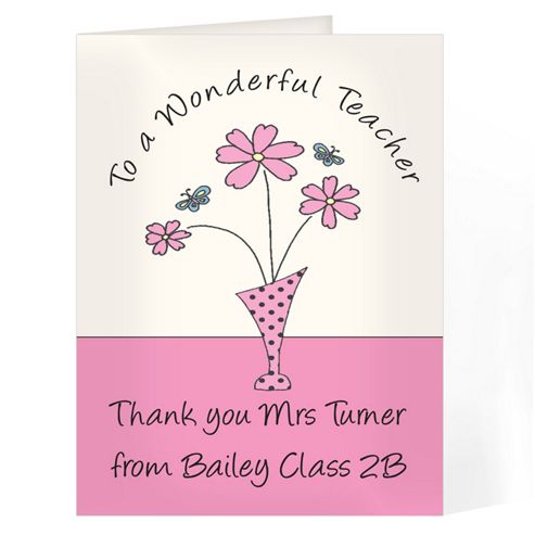 Image of Personalised Wonderful Teacher Card