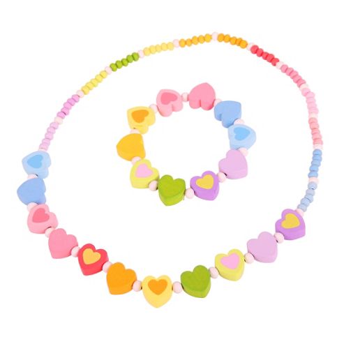 Image of Bigjigs Toys Bj987 Rainbow Heart Jewellery Set