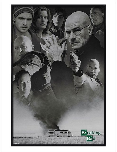 Image of Breaking Bad Gloss Black Framed Up In Smoke Poster