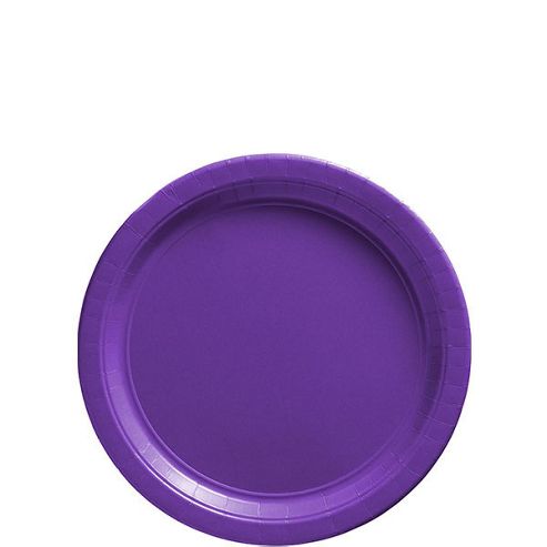 Image of New Purple Dessert Plates - 17cm Paper Party Plates, Pack Of 20