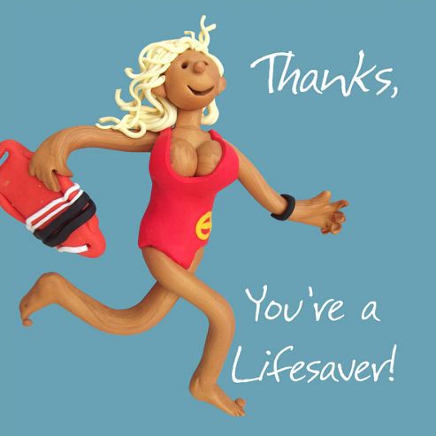 Image of Holy Mackerel Thank You Card. You're A Lifesaver Greetings Card
