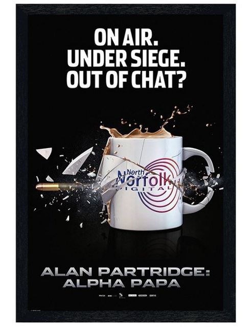 Image of Alan Partridge Black Wooden Framed On Air, Under Siege Poster