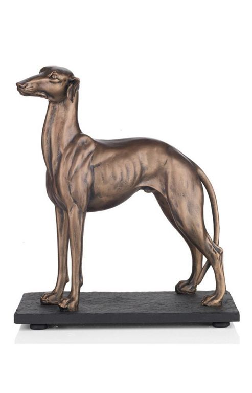 Image of Bronze Resin Greyhound Sculpture