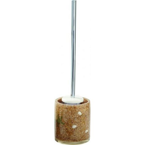 Image of Sanwood Mare Toilet Brush Set In Sand And Chrome