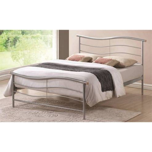 Image of Silver Metal Bed Frame - Double 4ft 6"